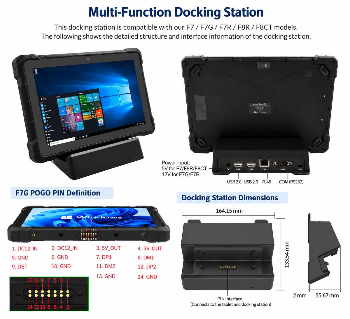 HIGOLEPC F7G & F9A Rugged Tablet Docking Station