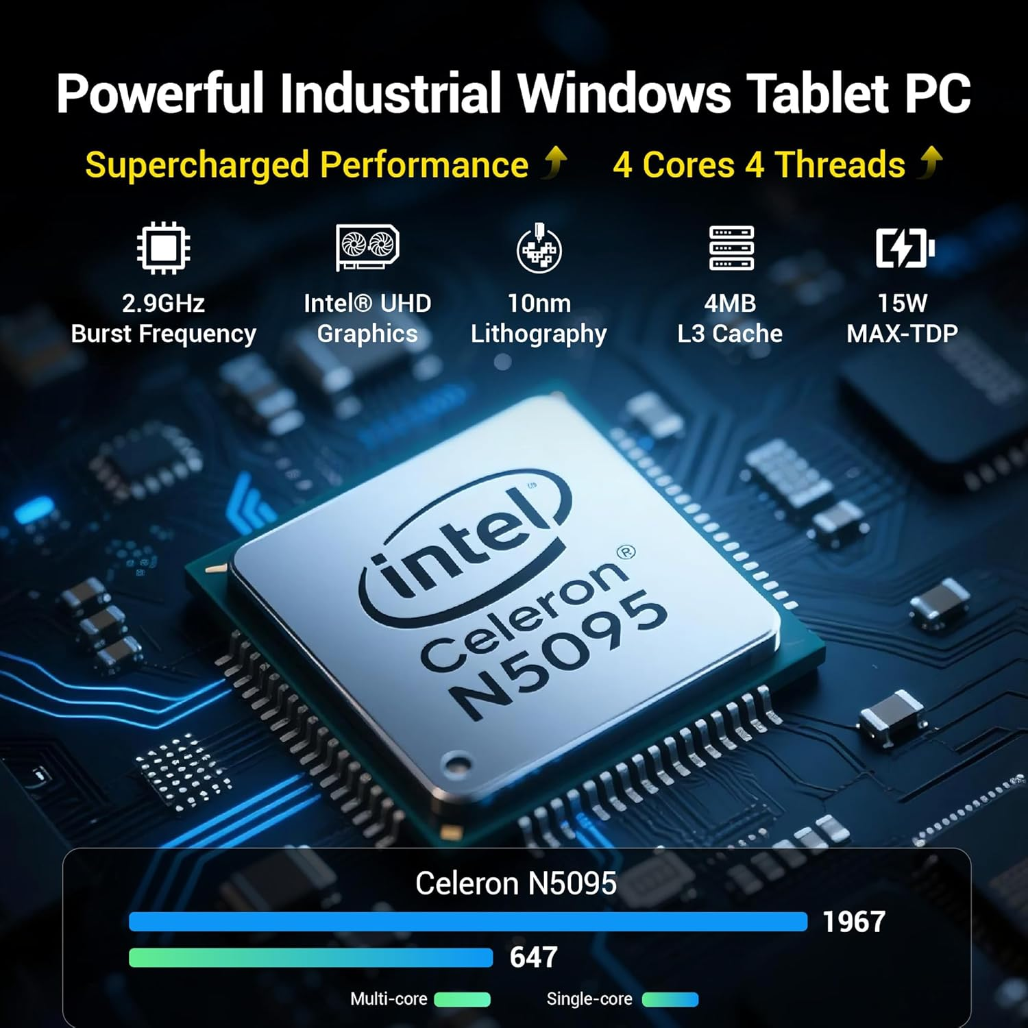 HIGOLEPC  Fanless Industrial PC Panel 13.3 Inch, Embedded Touchscreen All in One Computer Win11 Pro, Celeron N5095, 8GB Ram 128GB Rom, 1920*1080 IPS, USB3.0*4, RS232*2, LAN, HDMI, Type-C