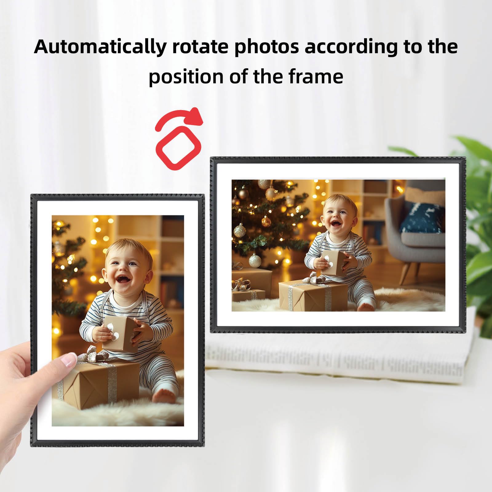 HIGOLEPC WiFi Digital Picture Frame 10.1 Inch, 32GB Storage Smart Digital Photo Frame IPS HD Touch Screen with Auto-Rotate, Share Photos or Videos Via Frameo App