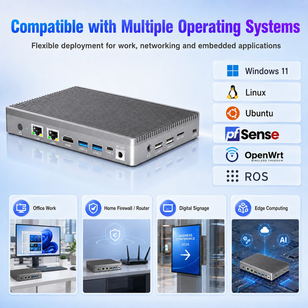 Higole F9B Pro Mini PC - Intel Celeron N100, 16GB LPDDR4, 512GB ROM, Windows 11 Pro