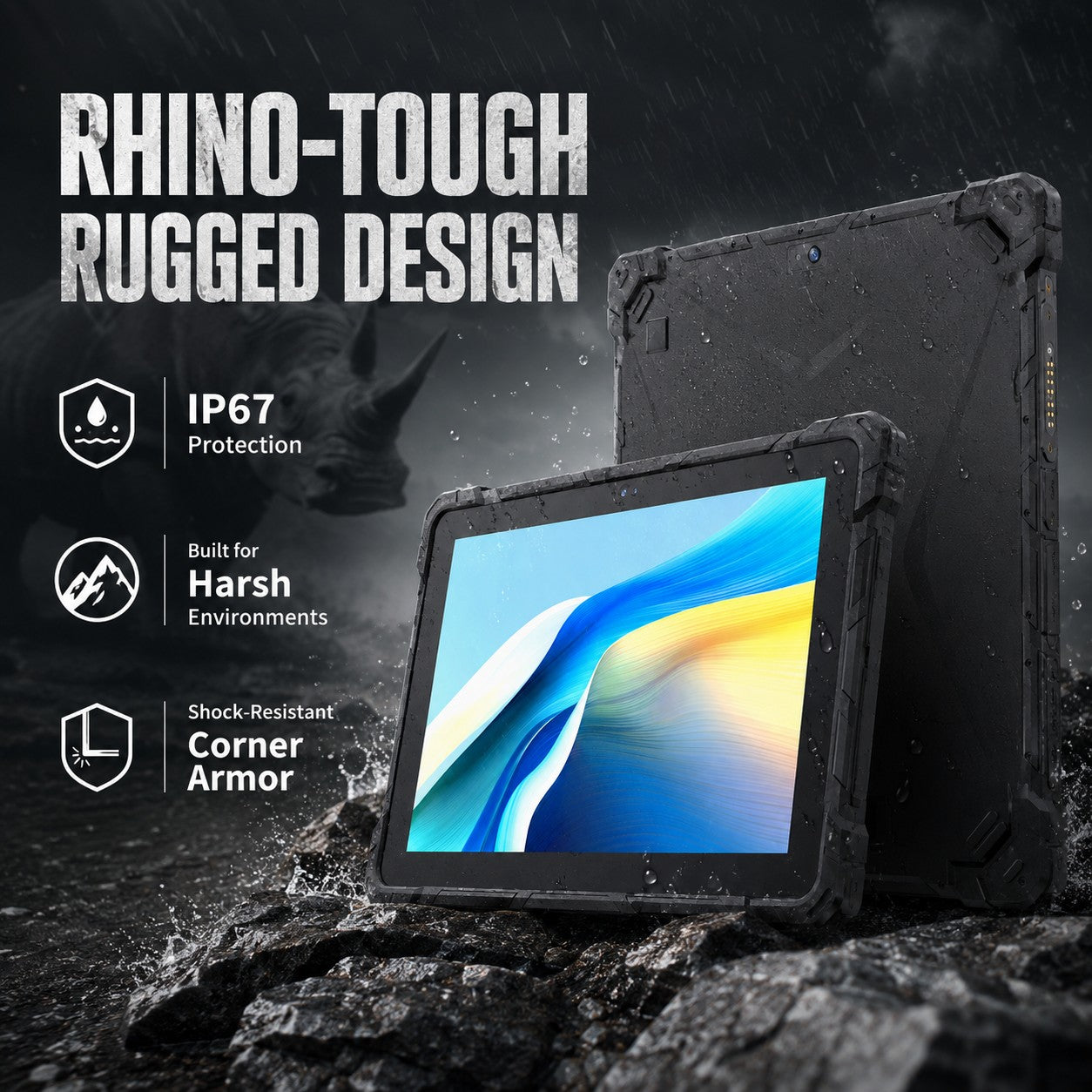 HIGOLEPC F7R Rugged Tablet 10.1" Android Tablet, 4GB RAM, 64GB ROM