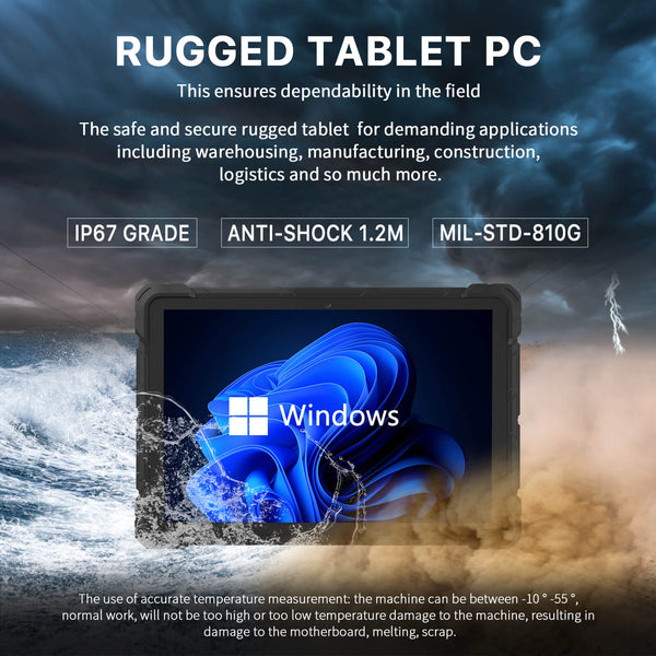 HigolePC Introducing F9A: Intel N100 16GB+256GB Rugged Tablet with Windows 11 Pro, 4G LTE, GPS, NFC,