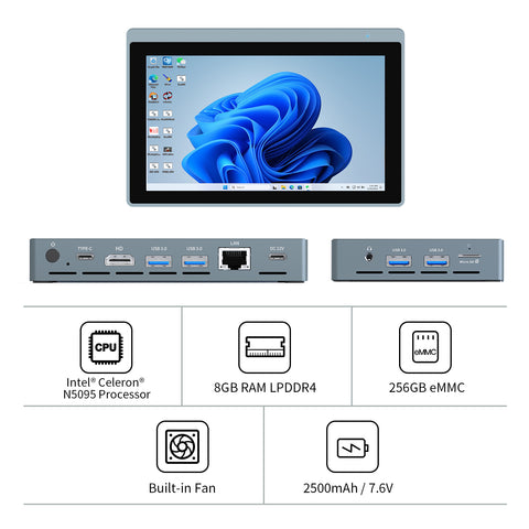 HIGOLE GOLE 2 Pro Mini PC - Windows 11 Pro, Intel Celeron N5095, 16GB LPDDR4, 256GB Rom