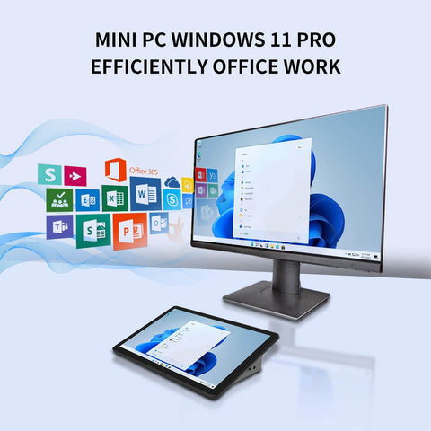 HIGOLE 10.1” Touchscreen Windows 11 Pro Mini PC, Intel Celeron J4125, 8GB RAM, 128GB ROM, Type-C, HDMI, WiFi5