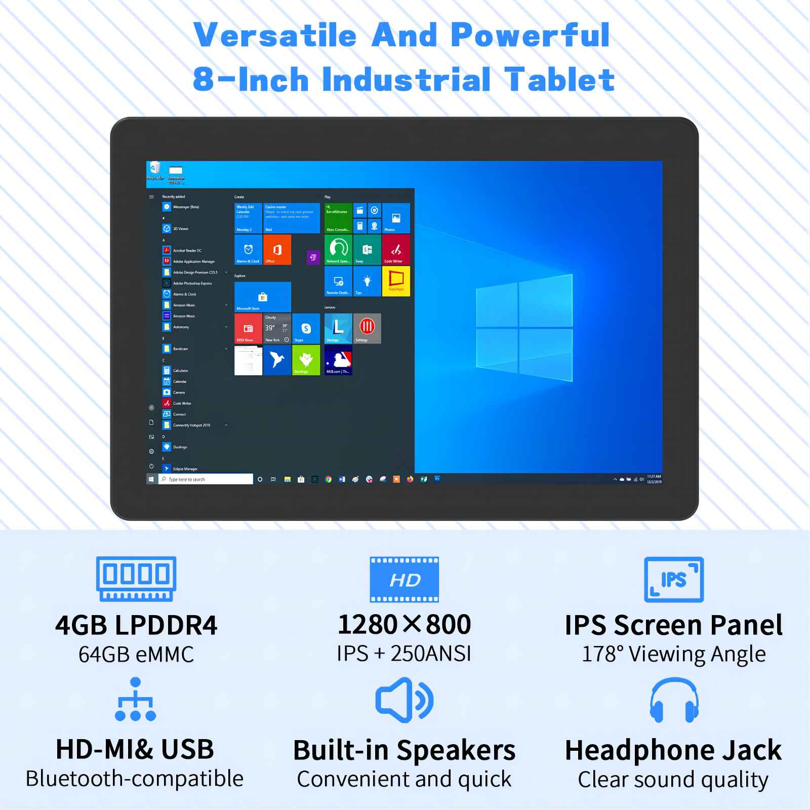HiGole F3APL 8" Industrial All-in-One Mini PC Tablet - Intel N4200, 4GB RAM, 64GB, WINDOWS 10