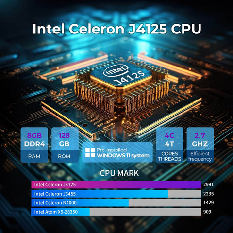 HIGOLE Gole 1 Pro Mini PC - Windows 11 Pro Intel Celeron J4125 8GB RAM 256GB ROM